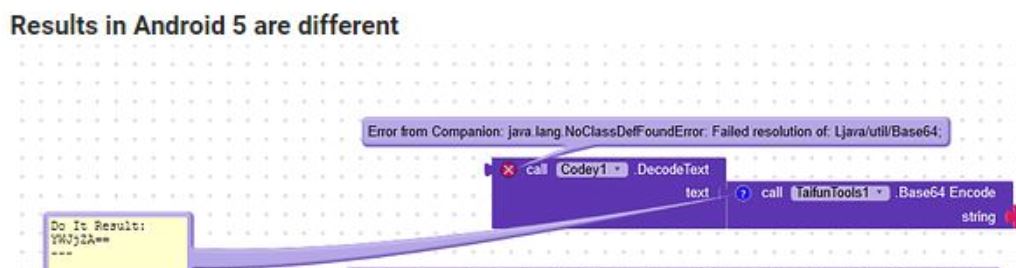 android : java: different results when decoding base64... Is BASE64 in all Android versions supported? - Discuss - Kodular Community