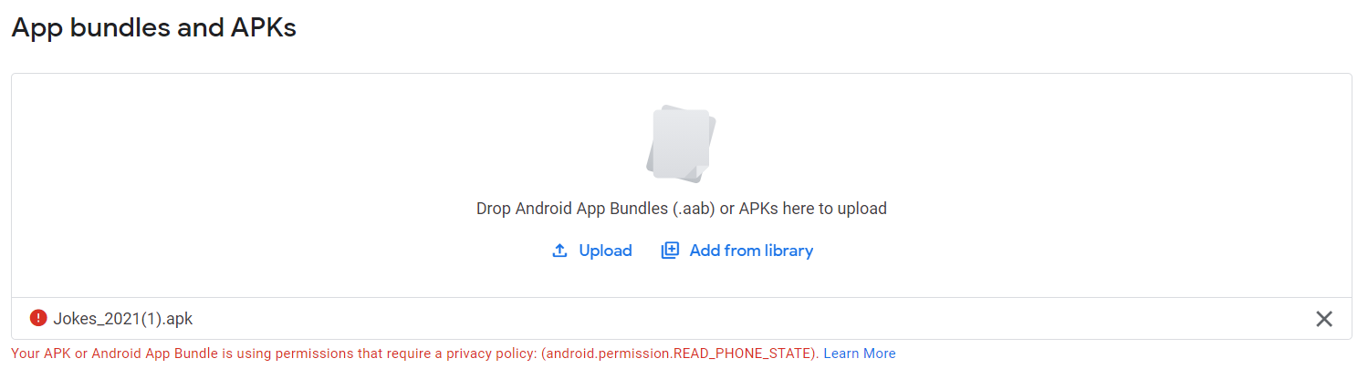 READ_PHONE_STATE error, requires privacy policy - Discuss - Kodular ...