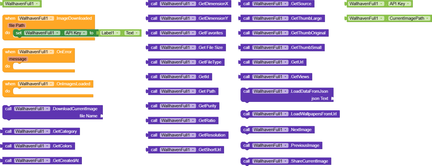 WallHaven Extension Kodular Blocks