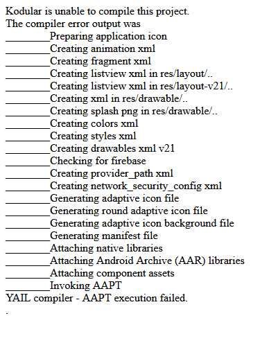 AAPT execution failed - Please Help - Discuss - Kodular Community