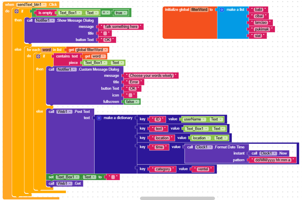 Check for word(s) in textbox before send - Discuss - Kodular Community