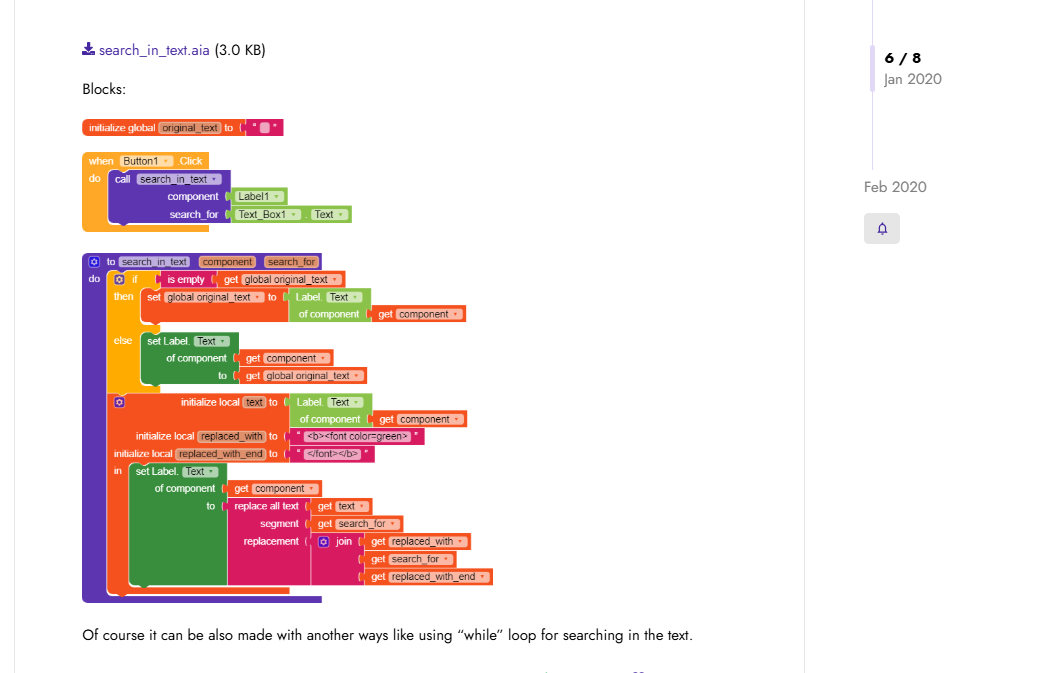 Search function in multiple Labels text - Discuss - Kodular Community