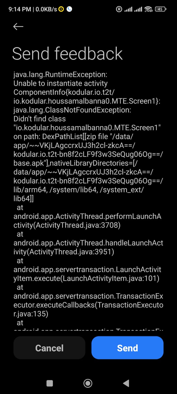 My App is crashing after installation - Discuss - Kodular Community