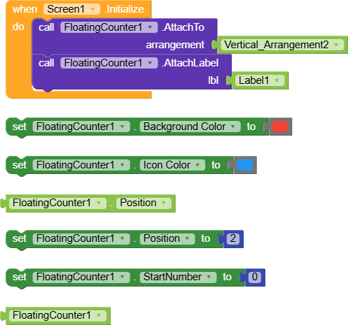 FloatingCounter Blocks Interface